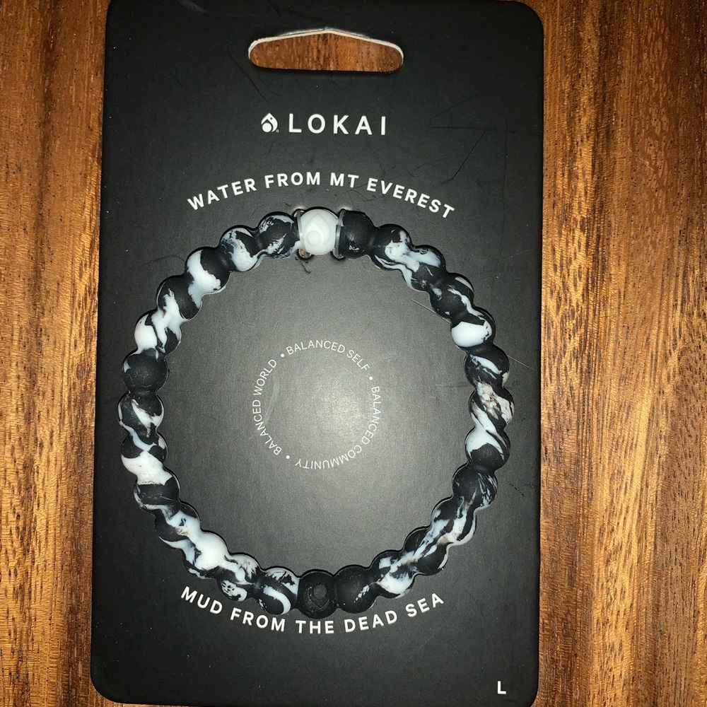 Lokai Black and White Bracelet